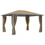 Cenador con cortina gris taupe aluminio 400x300 cm de vidaXL, Carpas y cenadores - Ref: Foro24-313894, Precio: 509,93 €, Desc...