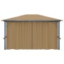 Cenador con cortina gris taupe aluminio 400x300 cm de vidaXL, Carpas y cenadores - Ref: Foro24-313894, Precio: 465,73 €, Desc...