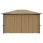 Cenador con cortina gris taupe aluminio 400x300 cm de vidaXL, Carpas y cenadores - Ref: Foro24-313894, Precio: 509,93 €, Desc...