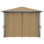 Cenador con cortina gris taupe aluminio 400x300 cm de vidaXL, Carpas y cenadores - Ref: Foro24-313894, Precio: 465,73 €, Desc...