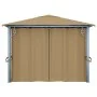 Cenador con cortina gris taupe aluminio 400x300 cm de vidaXL, Carpas y cenadores - Ref: Foro24-313894, Precio: 509,93 €, Desc...