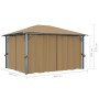 Cenador con cortina gris taupe aluminio 400x300 cm de vidaXL, Carpas y cenadores - Ref: Foro24-313894, Precio: 465,73 €, Desc...
