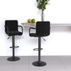 Taburetes de cocina 2 unidades tela negro de , Taburetes de cocina - Ref: Foro24-334641, Precio: 158,32 €, Descuento: %