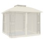 Cenador doble techo y paredes de malla acero crema 2,94x2,94 m de , Carpas y cenadores - Ref: Foro24-368454, Precio: 288,69 €...