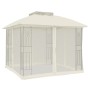 Cenador doble techo y paredes de malla acero crema 2,94x2,94 m de , Carpas y cenadores - Ref: Foro24-368454, Precio: 288,69 €...
