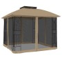 Cenador doble techo y paredes de malla acero taupe 2,94x2,94 m de , Carpas y cenadores - Ref: Foro24-368456, Precio: 293,03 €...