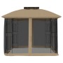 Cenador doble techo y paredes de malla acero taupe 2,94x2,94 m de , Carpas y cenadores - Ref: Foro24-368456, Precio: 293,03 €...