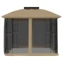 Cenador doble techo y paredes de malla acero taupe 2,94x2,94 m de , Carpas y cenadores - Ref: Foro24-368456, Precio: 281,20 €...