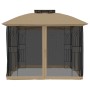Cenador doble techo y paredes de malla acero taupe 2,94x2,94 m de , Carpas y cenadores - Ref: Foro24-368456, Precio: 293,03 €...