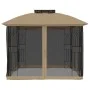 Cenador doble techo y paredes de malla acero taupe 2,94x2,94 m de , Carpas y cenadores - Ref: Foro24-368456, Precio: 281,20 €...