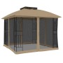 Cenador doble techo y paredes de malla acero taupe 2,94x2,94 m de , Carpas y cenadores - Ref: Foro24-368456, Precio: 293,03 €...