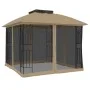 Cenador doble techo y paredes de malla acero taupe 2,94x2,94 m de , Carpas y cenadores - Ref: Foro24-368456, Precio: 281,20 €...