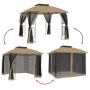 Cenador doble techo y paredes de malla acero taupe 2,94x2,94 m de , Carpas y cenadores - Ref: Foro24-368456, Precio: 293,03 €...