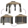 Cenador doble techo y paredes de malla acero taupe 2,94x2,94 m de , Carpas y cenadores - Ref: Foro24-368456, Precio: 281,20 €...
