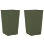 Jardineras 2 uds acero verde oliva 45x45x75 cm de , Maceteros y jardineras - Ref: Foro24-851101, Precio: 125,73 €, Descuento: %