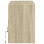 Mueble de TV de pared con luces LED roble Sonoma 130x31x45 cm de , Muebles TV - Ref: Foro24-852343, Precio: 97,99 €, Descuent...