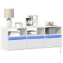 Mueble de TV de pared con luces LED blanco 130x31x45 cm de , Muebles TV - Ref: Foro24-852341, Precio: 92,69 €, Descuento: %