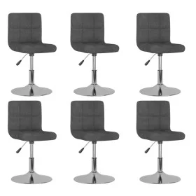 Drehbare Esszimmerstühle, 6 Stück, dunkelgraues Stoffpolster. von , Essstühle - Ref: Foro24-3087459, Preis: 327,85 €, Rabatt: %