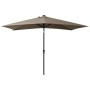 Sombrilla con LED y poste de acero gris taupe 2x3 m de vidaXL, Sombrillas - Ref: Foro24-313789, Precio: 76,25 €, Descuento: %