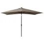 Sombrilla con LED y poste de acero gris taupe 2x3 m de vidaXL, Sombrillas - Ref: Foro24-313789, Precio: 74,96 €, Descuento: %