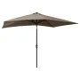 Sombrilla con LED y poste de acero gris taupe 2x3 m de vidaXL, Sombrillas - Ref: Foro24-313789, Precio: 74,96 €, Descuento: %