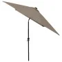 Sombrilla con LED y poste de acero gris taupe 2x3 m de vidaXL, Sombrillas - Ref: Foro24-313789, Precio: 74,96 €, Descuento: %