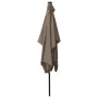 Sombrilla con LED y poste de acero gris taupe 2x3 m de vidaXL, Sombrillas - Ref: Foro24-313789, Precio: 76,25 €, Descuento: %