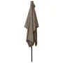 Sombrilla con LED y poste de acero gris taupe 2x3 m de vidaXL, Sombrillas - Ref: Foro24-313789, Precio: 74,96 €, Descuento: %