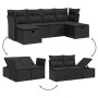 Set de sofás de jardín 6 piezas y cojines ratán sintético negro de , Conjuntos de jardín - Ref: Foro24-3264471, Precio: 397,8...