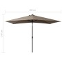 Sombrilla con LED y poste de acero gris taupe 2x3 m de vidaXL, Sombrillas - Ref: Foro24-313789, Precio: 76,25 €, Descuento: %