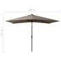 Sombrilla con LED y poste de acero gris taupe 2x3 m de vidaXL, Sombrillas - Ref: Foro24-313789, Precio: 74,96 €, Descuento: %