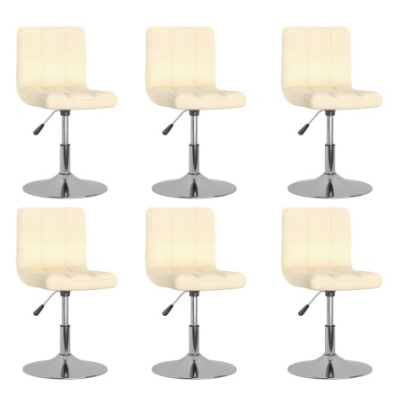 Sillas de comedor giratorias 6 unidades tela crema de , Sillas de comedor - Ref: Foro24-3087460, Precio: 311,02 €, Descuento: %