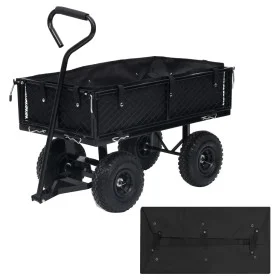 Revestimiento de carrito de jardín tela negro 81x41x21 cm de vidaXL, Piezas para carretillas - Ref: Foro24-92585, Precio: 19,...