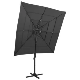 Sombrilla de 4 niveles con poste aluminio antracita 250x250 cm de vidaXL, Sombrillas - Ref: Foro24-313822, Precio: 194,25 €, ...