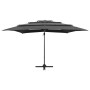 Sombrilla de 4 niveles con poste aluminio antracita 250x250 cm de vidaXL, Sombrillas - Ref: Foro24-313822, Precio: 196,92 €, ...