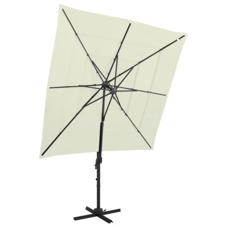 Sombrilla de 4 niveles con poste aluminio arena 250x250 cm de vidaXL, Sombrillas - Ref: Foro24-313820, Precio: 193,71 €, Desc...