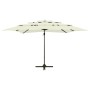 Sombrilla de 4 niveles con poste aluminio arena 250x250 cm de vidaXL, Sombrillas - Ref: Foro24-313820, Precio: 196,19 €, Desc...
