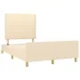 Bed frame with cream-colored fabric headboard 120x200 cm by , Beds and slatted bases - Ref: Foro24-3124965, Price: 160,25 €, ...