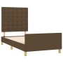 Estructura de cama con cabecero de tela marrón 100x200 cm de , Camas y somieres - Ref: Foro24-3125360, Precio: 146,39 €, Desc...