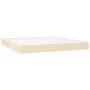 Boxspringbett mit cremefarbenem Stoffbezug und Matratze, 160x200 cm. von , Betten und Lattenroste - Ref: Foro24-3131526, Prei...