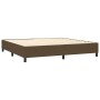 Cama box spring con colchón tela marrón oscuro 200x200 cm de , Camas y somieres - Ref: Foro24-3136624, Precio: 741,11 €, Desc...