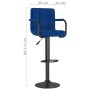 Taburetes de cocina 2 unidades tela azul de , Taburetes de cocina - Ref: Foro24-334639, Precio: 134,62 €, Descuento: %