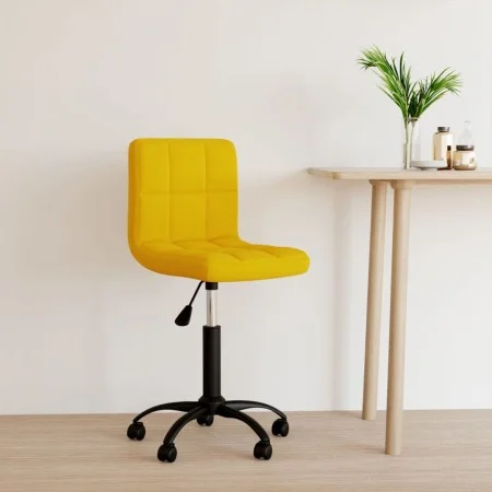 Silla de oficina giratoria de terciopelo amarilla mostaza de , Sillas de oficina - Ref: Foro24-334363, Precio: 75,33 €, Descu...
