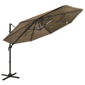 4-stufiger Sonnenschirm mit taupegrauem Aluminiummast 3x3 m von vidaXL, Sonnenschirme - Ref: Foro24-313831, Preis: 192,92 €, ...