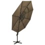 Sombrilla de 4 niveles con poste de aluminio gris taupe 3x3 m de vidaXL, Sombrillas - Ref: Foro24-313831, Precio: 195,22 €, D...