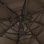 Sombrilla de 4 niveles con poste de aluminio gris taupe 3x3 m de vidaXL, Sombrillas - Ref: Foro24-313831, Precio: 195,22 €, D...