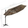 Sombrilla de 4 niveles con poste de aluminio gris taupe 3x3 m de vidaXL, Sombrillas - Ref: Foro24-313831, Precio: 195,22 €, D...