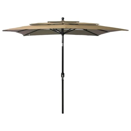 Sombrilla de 3 niveles con poste de aluminio gris taupé 2,5x2,5 m de vidaXL, Sombrillas - Ref: Foro24-313839, Precio: 80,63 €...