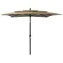 Sombrilla de 3 niveles con poste de aluminio gris taupé 2,5x2,5 m de vidaXL, Sombrillas - Ref: Foro24-313839, Precio: 80,63 €...