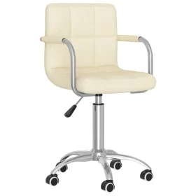Silla de comedor giratoria tela color crema de , Sillas de comedor - Ref: Foro24-3087971, Precio: 89,42 €, Descuento: %